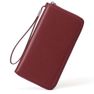 BEAFUP Women PU Leather Wallet,RFID Blocking Zipper Around Phone Holder Clutch Wristlet,Large Capacity Travel Long Purse for Women - 1 of 4