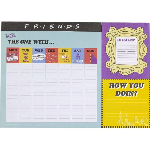 Friends Tv Sitcom Themed Desk Planner, Weekly Calendar