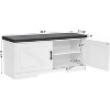 2-Tier Storage Bench with Padded Seat & Barn Doors - Entryway Shoe Organizer with Adjustable Shelf, Functional and Stylish - 2 of 4