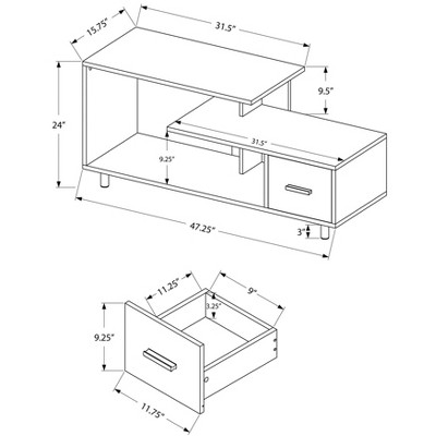 Medium Brown Reclaimed Wood TV Stand with Storage Drawer