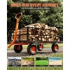 Steel Garden Cart with 10" Wheels, Heavy Duty Utility Wagon Cart with Removable Sides & 180° Rotating Handle for Garden, Lawn, Farm - 2 of 4