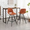 Roundhill Furniture Porth Fabric Kitchen 28.25 Barstools, Orange, Set of 2 - 3 of 4