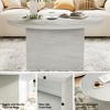 Dyonery Round Coffee Table,35-Inch Engineered Wood Coffee Table for Living Room, Center Low Cocktail Tea Table，White - 4 of 4