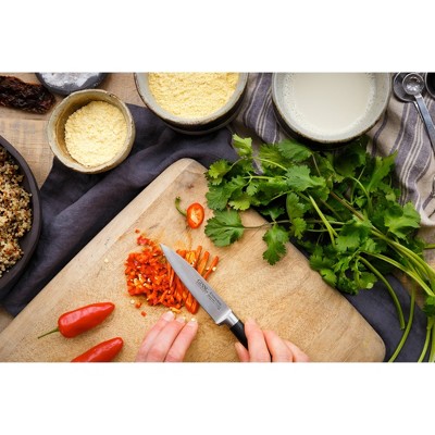 GINSU Bamboo Chikara 8pc Bamboo Block Set: Stainless Steel Knife Set, Comfort-Grip Handle, Rust-Resistant, Hand Wash