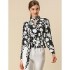 INSPIRE CHIC Women's Stand Collar Long Sleeves Smocked Waist Blouse - 3 of 4