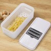 Cheer Collection Vegetable Slicer with 5 Stainless Steel Blades and Storage Container with Lid, Black and White - 2 of 4