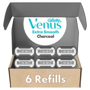 Venus Extra Smooth Charcoal Razor Blade Refills - 6ct - 1 of 4