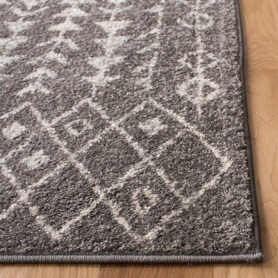 Ivory and Dark Grey Hand-knotted Square Area Rug