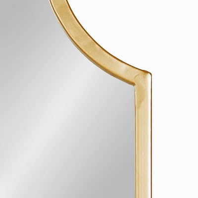 Gold Scalloped Rectangular Wall Mirror with Metal Frame