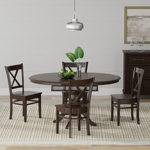 Glenwillow Home Oval Butterfly Leaf Dining Table + Cross Back Dining Chairs Dining Set - 1 of 4