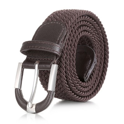 Men's Twill Weave Elastic Belt - Umber, Size : Meduim (36-40