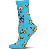 Memoi Have a FantasTACO Birthday Greeting Card Crew Socks Blue Grotto One Size - 3 of 4