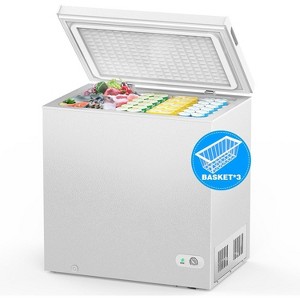 R.W.FLAME 7.0 Cu.Ft Chest Freezer, Deep Freezer with Basket, Drain & 7-Level Thermostat, Top-Open Door, Freestanding Mini Freezer for Home - 1 of 4