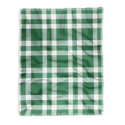 50"x60" Lisa Argyropoulos Cheery Checks Pine Woven Throw Blanket Green - Deny Designs