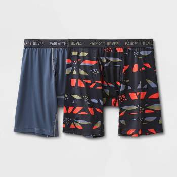 Pair Of Thieves Men's Rainbow Abstract Print Super Fit Boxer Briefs -  Red/blue/green Xxl : Target