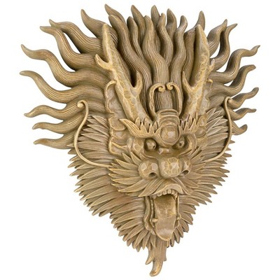 Design Toscano Tibetan Sculptural Dragon Wall Mask - Multicolored