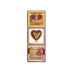 Slickblue Claddagh Wooden Wall Panel – Irish Hand-Painted Intarsia Art, Symbol of Love & Loyalty - 1 of 3