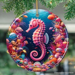 Tropical Tide Treasure Radiant Seahorse Ornament, Ocean-Themed Gift And Decor| OrnamentallyYou - 1 of 4