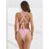 INSPIRE CHIC Women's V Neck Crisscross Bikini Sets Back Drawstring Triangle Bottoms Swimwear Bathing Suits 2 Pieces - 4 of 4