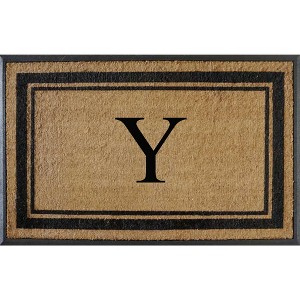 A1HC Rubber & Coir Flocked Doormat 30"x48", Anti-Shed, Heavy Duty for Front Door Monogrammed Mat - 1 of 4