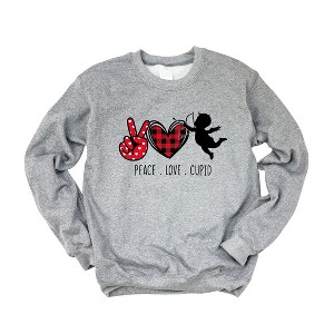 Simply Sage Market Women's Graphic Sweatshirt Peace Love Cupid - 1 of 4