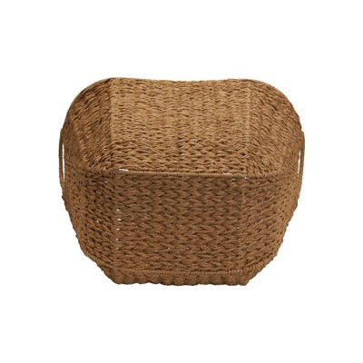 Natural Seagrass Oval Wicker Storage Basket with Handles