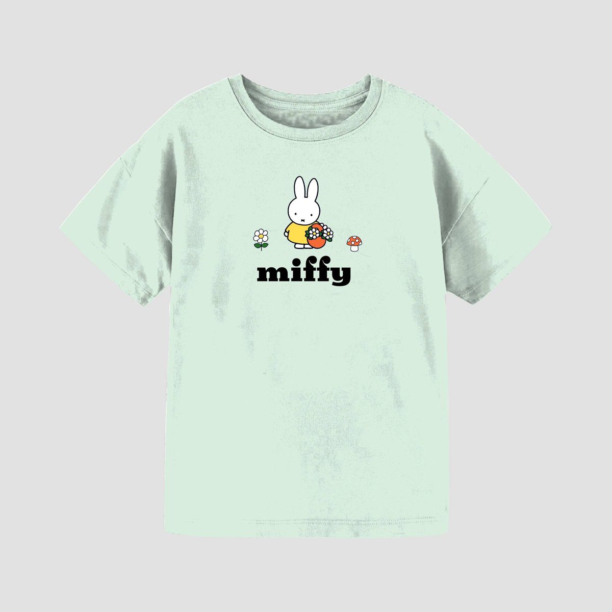 Girls' Miffy Bike Short Sleeve Front and Back Graphic T-Shirt - Mint Green - thumbnail 5