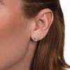 GILDED 14KT Gold Plated & 925 Sterling Silver Stud Earrings for Women in 1/5 Cttw Lab Grown Diamond Fashion Earrings for Women - 4 of 4