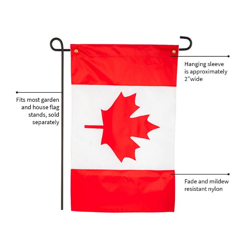 Evergreen Canada Garden Applique Flag 12.5 x 18 Inches Indoor Outdoor Decor, 3 of 6