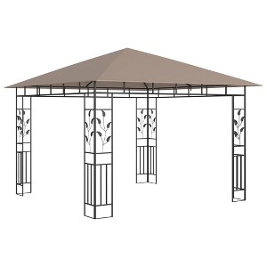 vidaXL Gazebo Outdoor Canopy Party Tent with Mosquito Net - Patio Pavilion, Powder-Coated Steel Frame, Taupe, 9.8 x 9.8 x 9 Ft - 1 of 4