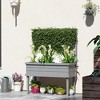 Outsunny Raised Garden Bed with Trellis for Climbing Plants, Wood Planter with Legs, Drainage Holes & Filter, Gray - 3 of 4