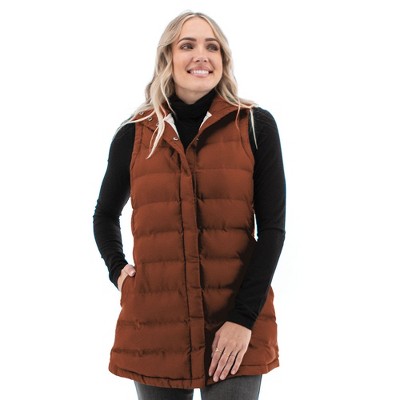 brown puffer vest womens