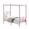 VECELO Metal Canopy Bed Frame, Twin Size Bed Frame with Headboard & Footboard, Heavy Duty Steel Slats, No Box Spring Needed Platform Bed - 2 of 4