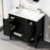 MAYEERTY 36" Bathroom Vanity with Sink 1 Cabinet 3 Drawers Solid Wood MDF Black - 2 of 4