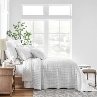 Bright White Full Reversible Microfiber Bedspread Set
