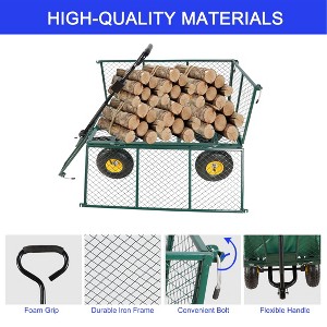 Anybear Flower Cart Green Cloth Bag Firewood Transport 200lbs Garden Cart - 1 of 4