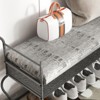 Vynxaria Gray Upholstered Shoe Rack Bench for Entryway with Rustic Charm - 4 of 4