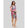 24seven Comfort Apparel Womens Multicolor Print V Neck Cap Sleeve Knee Length Pocket Dress - 2 of 4