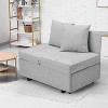 Erommy 3-in-1 Sleeper Sofa Chair Bed , 5-position Adjustable Backrest Pull Out Sofa Bed with Faux Linen Sofa Fabric - 4 of 4