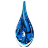 Luxury Lane Hand Blown Abstract Hollow Blue Tear Drop Sommerso Art Glass Sculpture - 2 of 4