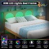 Rattan Bed Frame with Natural Rattan Headboard and 2 Storage Drawers,Bed Frame with LED and Metal Platform ,Strong Wooden Slats Support - 3 of 4
