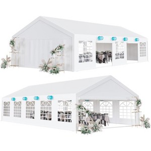 Party Tent, Outdoor Wedding Event Shelters, Heavy Duty Steel Canopy with Removable Sidewall Windows for Commercial and Parties - 1 of 4