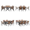 7-Piece Outdoor Dining Set, Expandable Dining Table with that Extends from 62.9 to 82.6 Inches, Dining Chairs with Iron Frame–Cuddlewood - 4 of 4