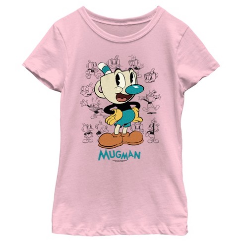 Sorriso bang tshirt para mulheres cuphead mugman jogo tees moda feminina t  camisa 5xl macio impresso solto - AliExpress