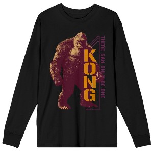 Godzilla x Kong: The New Empire There Can Only Be One Crew Neck Long Sleeve Black Adult Tee - 1 of 3
