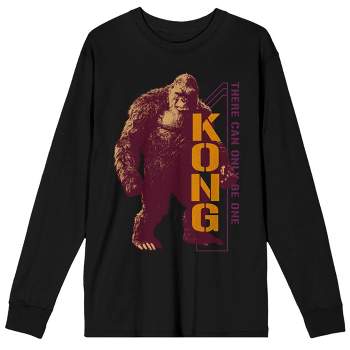Godzilla x Kong: The New Empire There Can Only Be One Crew Neck Long Sleeve Black Adult Tee