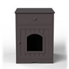 CAVINAS Wooden Cat Litter Box Enclosure with Drawer - Multi-Functional Side Table & Pet Crate, 120lb Capacity - 4 of 4