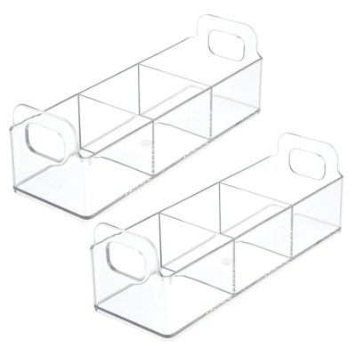 mDesign Plastic Kitchen Tea Bag Organizer Storage Caddy Holder - 2 Pack