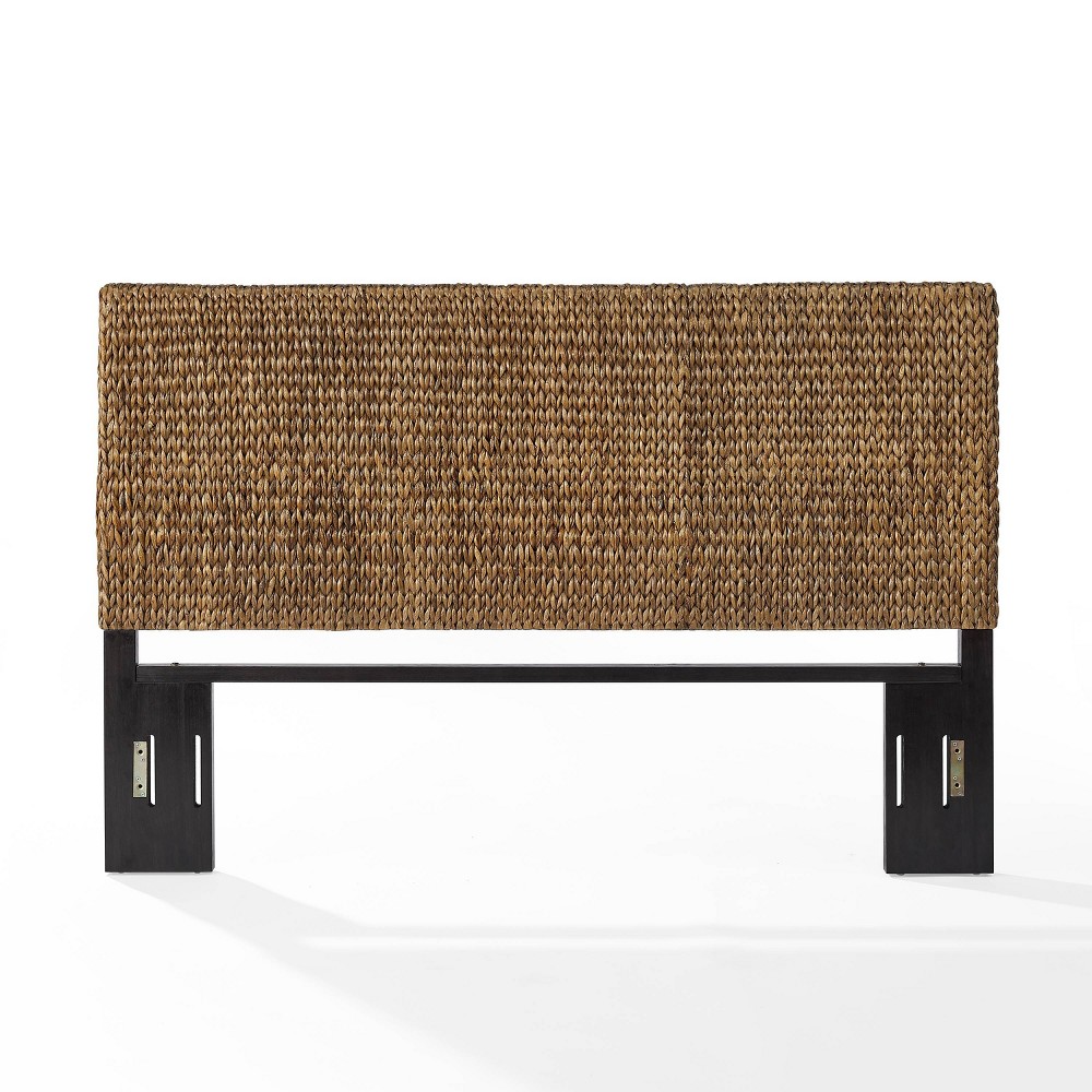 Photos - Bed Frame Crosley King Edgewater Headboard Seagrass: Handwoven, Nautical Coastal Style, Pine & Mahogany Frame 