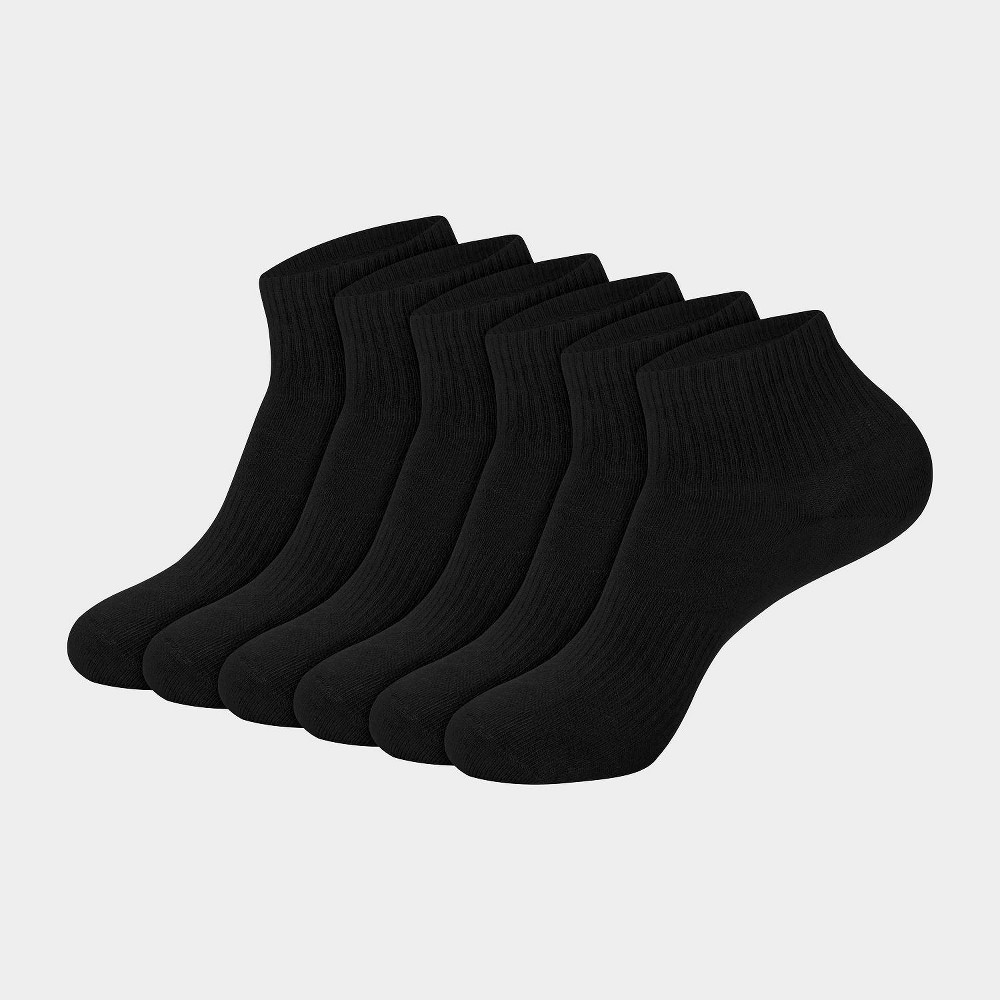 Hanes Premium Women's 6pk Cool Comfort Breathable Ankle Socks - Black 5-9